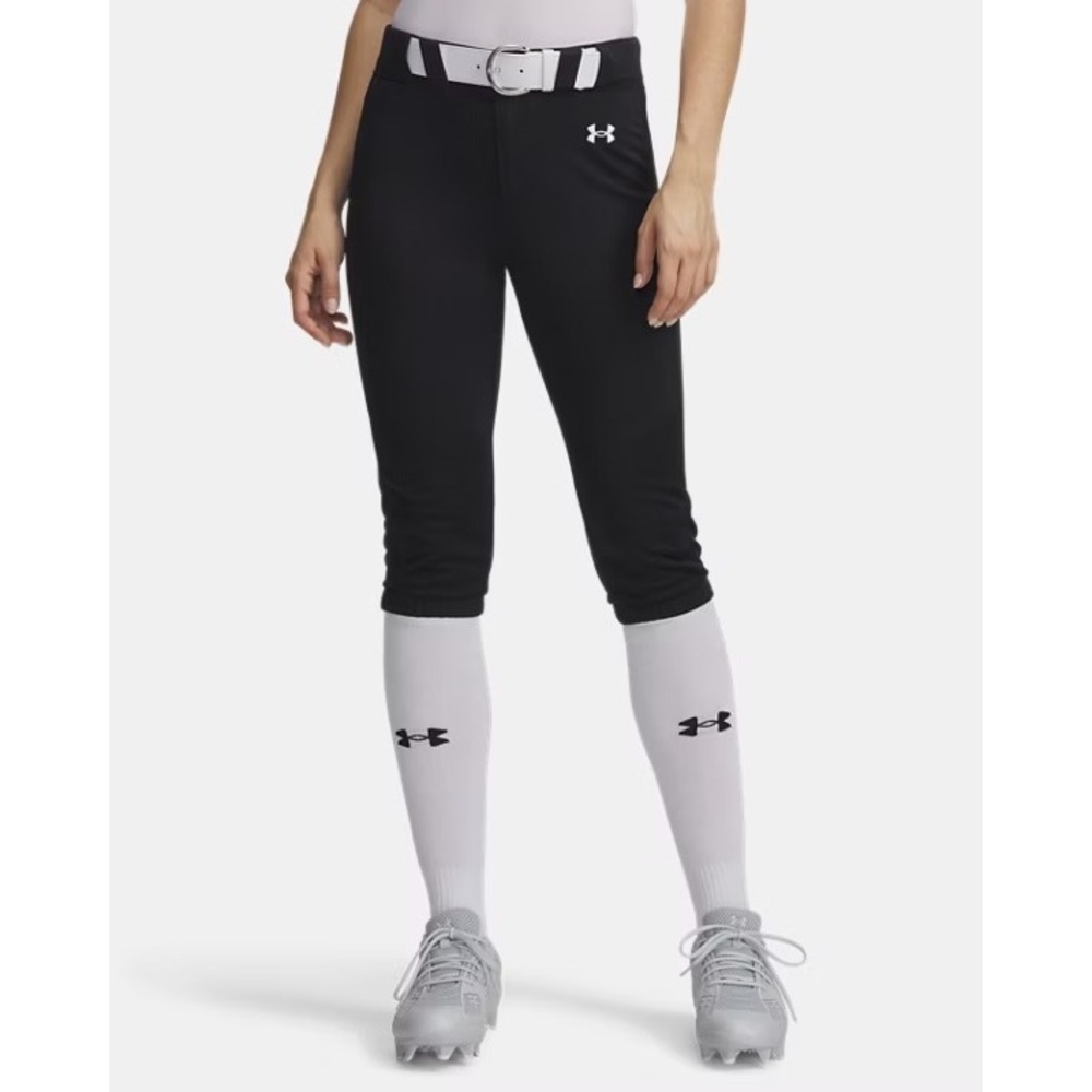 Under Armour Black Capri Athletic Pants with White Logo